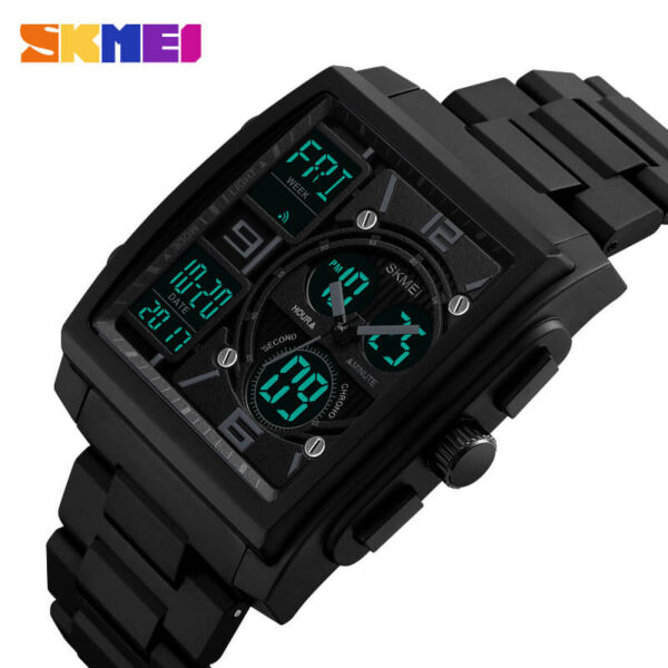 SKMEI 1274 Fashion Sport Digital Analog Complete Calendar Multifunction Watch For Men – Black - Image 2